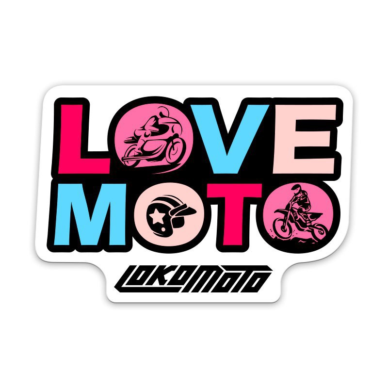 Pegatina 'LOVE-MOTO'. Colección original LOKOMOTO.